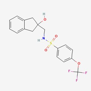 molecular formula C17H16F3NO4S B2534479 N-((2-hydroxy-2,3-dihydro-1H-inden-2-yl)methyl)-4-(trifluoromethoxy)benzenesulfonamide CAS No. 2034595-61-2