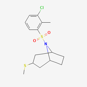 molecular formula C15H20ClNO2S2 B2534480 (1R,5S)-8-((3-chloro-2-methylphenyl)sulfonyl)-3-(methylthio)-8-azabicyclo[3.2.1]octane CAS No. 1788560-78-0