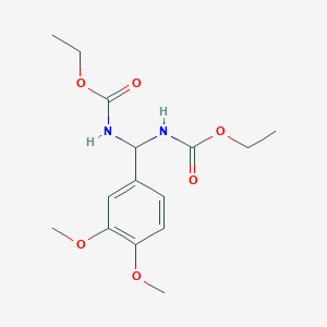 molecular formula C15H22N2O6 B2534482 二乙基((3,4-二甲氧基苯基)亚甲基)双氨基甲酸酯 CAS No. 43044-16-2