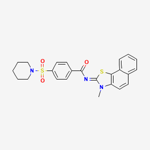 molecular formula C24H23N3O3S2 B2534483 N-(3-methylbenzo[g][1,3]benzothiazol-2-ylidene)-4-piperidin-1-ylsulfonylbenzamide CAS No. 397290-51-6