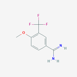 molecular formula C9H9F3N2O B2534486 4-Methoxy-3-(trifluoromethyl)benzenecarboximidamide CAS No. 1397235-96-9