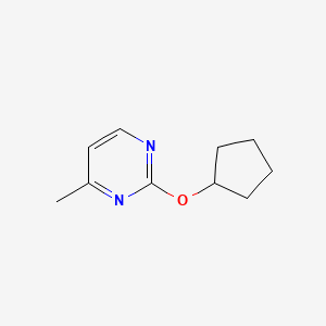 molecular formula C10H14N2O B2534493 2-(环戊氧基)-4-甲基嘧啶 CAS No. 2097917-66-1