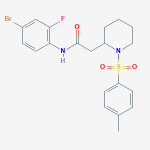molecular formula C20H22BrFN2O3S B2534496 N-(4-bromo-2-fluorophenyl)-2-(1-tosylpiperidin-2-yl)acetamide CAS No. 946311-47-3