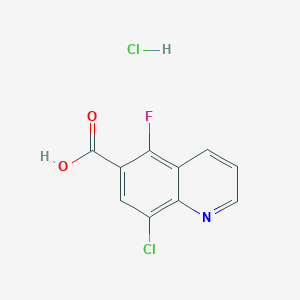 molecular formula C10H6Cl2FNO2 B2534498 8-氯-5-氟喹啉-6-甲酸盐盐酸盐 CAS No. 2171888-34-7
