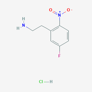 molecular formula C8H10ClFN2O2 B2534500 2-(5-氟-2-硝基苯基)乙胺；盐酸盐 CAS No. 2095409-75-7
