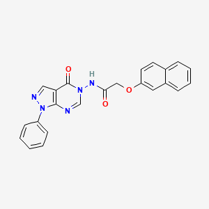 molecular formula C23H17N5O3 B2534501 2-(naphthalen-2-yloxy)-N-(4-oxo-1-phenyl-1H-pyrazolo[3,4-d]pyrimidin-5(4H)-yl)acetamide CAS No. 899946-25-9
