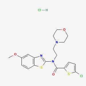 molecular formula C19H21Cl2N3O3S2 B2534504 5-氯-N-(5-甲氧基苯并[d]噻唑-2-基)-N-(2-吗啉乙基)噻吩-2-甲酰胺盐酸盐 CAS No. 1216850-27-9