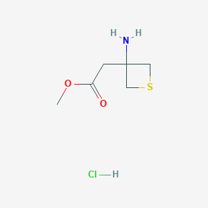 molecular formula C6H12ClNO2S B2534505 2-(3-氨基噻环-3-基)乙酸甲酯;盐酸盐 CAS No. 2580214-76-0