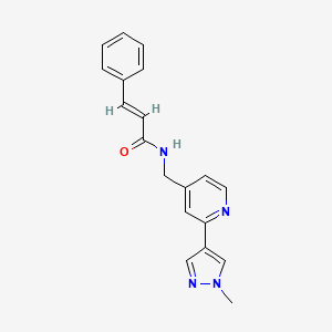 molecular formula C19H18N4O B2534514 N-((2-(1-甲基-1H-吡唑-4-基)吡啶-4-基)甲基)肉桂酰胺 CAS No. 2035007-60-2