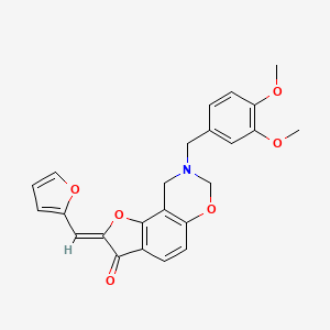 molecular formula C24H21NO6 B2534515 (Z)-8-(3,4-dimethoxybenzyl)-2-(furan-2-ylmethylene)-8,9-dihydro-2H-benzofuro[7,6-e][1,3]oxazin-3(7H)-one CAS No. 951971-81-6