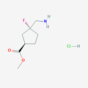 Methyl (1R,3R)-3-(aminomethyl)-3-fluorocyclopentane-1-carboxylate;hydrochloride