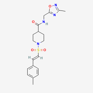 (E)-N-((3-methyl-1,2,4-oxadiazol-5-yl)methyl)-1-((4-methylstyryl)sulfonyl)piperidine-4-carboxamide