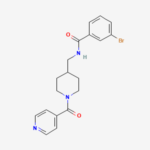 molecular formula C19H20BrN3O2 B2534527 3-溴-N-((1-异烟酰基哌啶-4-基)甲基)苯甲酰胺 CAS No. 1396867-04-1