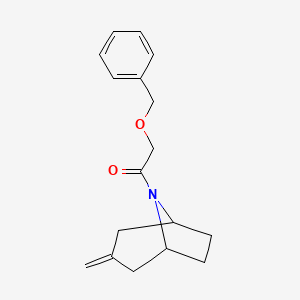 molecular formula C17H21NO2 B2534531 2-(苯甲氧基)-1-((1R,5S)-3-亚甲基-8-氮杂双环[3.2.1]辛烷-8-基)乙酮 CAS No. 2320924-26-1
