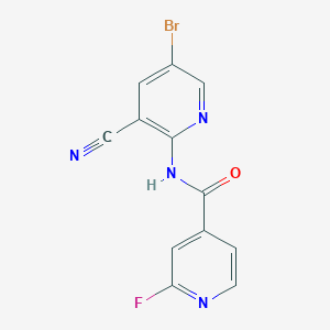 molecular formula C12H6BrFN4O B2534536 N-(5-bromo-3-cyanopyridin-2-yl)-2-fluoropyridine-4-carboxamide CAS No. 2094176-96-0