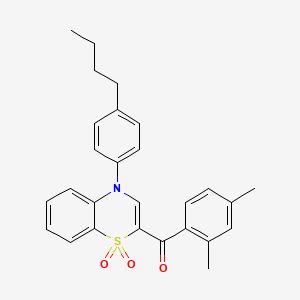 [4-(4-butylphenyl)-1,1-dioxido-4H-1,4-benzothiazin-2-yl](2,4-dimethylphenyl)methanone