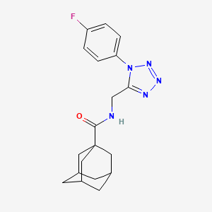 molecular formula C19H22FN5O B2534552 (3r,5r,7r)-N-((1-(4-氟苯基)-1H-四唑-5-基)甲基)金刚烷-1-甲酰胺 CAS No. 897623-40-4