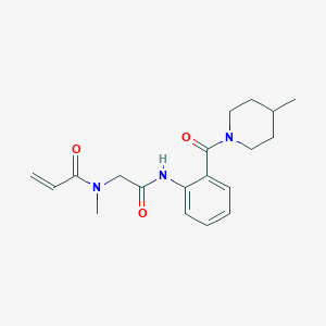 molecular formula C19H25N3O3 B2534560 N-Methyl-N-[2-[2-(4-methylpiperidine-1-carbonyl)anilino]-2-oxoethyl]prop-2-enamide CAS No. 2199785-62-9
