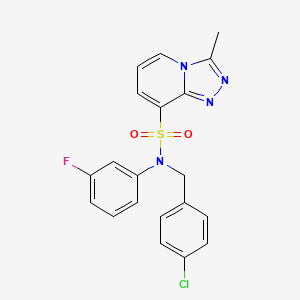 molecular formula C20H16ClFN4O2S B2534563 N-(4-chlorobenzyl)-N-(3-fluorophenyl)-3-methyl-[1,2,4]triazolo[4,3-a]pyridine-8-sulfonamide CAS No. 1251630-09-7