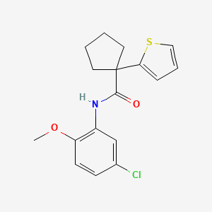 molecular formula C17H18ClNO2S B2534566 N-(5-氯-2-甲氧基苯基)-1-(噻吩-2-基)环戊烷甲酰胺 CAS No. 1049555-09-0