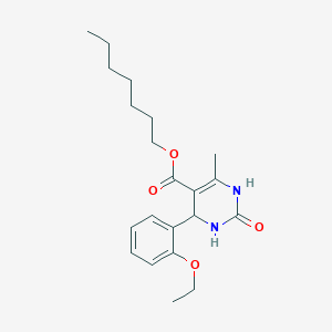 molecular formula C21H30N2O4 B2534568 Heptyl 4-(2-ethoxyphenyl)-6-methyl-2-oxo-1,2,3,4-tetrahydropyrimidine-5-carboxylate CAS No. 329048-73-9