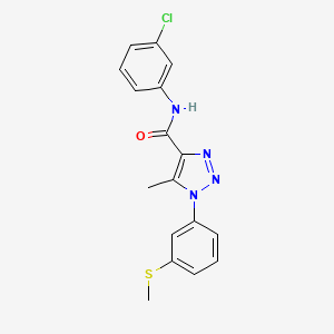 molecular formula C17H15ClN4OS B2534569 N-(3-chlorophenyl)-5-methyl-1-(3-methylsulfanylphenyl)triazole-4-carboxamide CAS No. 895651-69-1