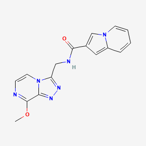 molecular formula C16H14N6O2 B2534570 N-((8-methoxy-[1,2,4]triazolo[4,3-a]pyrazin-3-yl)methyl)indolizine-2-carboxamide CAS No. 2034368-48-2