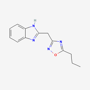 molecular formula C13H14N4O B2534576 2-[(5-propyl-1,2,4-oxadiazol-3-yl)methyl]-1H-benzimidazole CAS No. 898440-01-2