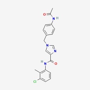 molecular formula C20H19ClN4O2 B2534580 1-(4-acetamidobenzyl)-N-(3-chloro-2-methylphenyl)-1H-imidazole-4-carboxamide CAS No. 1251558-79-8