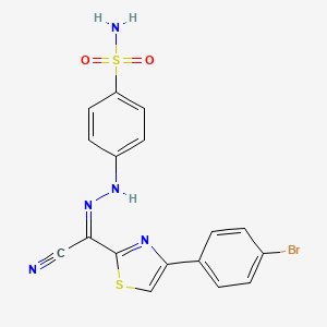 (2Z)-4-(4-bromophenyl)-N-(4-sulfamoylanilino)-1,3-thiazole-2-carboximidoyl cyanide