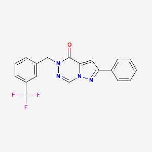 molecular formula C19H13F3N4O B2534587 8-苯基-1-(3-(三氟甲基)苄基)吡唑并[1,5-d][1,2,4]三嗪酮 CAS No. 1428366-73-7