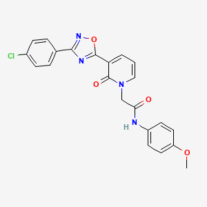molecular formula C22H17ClN4O4 B2534597 2-(3-(3-(4-chlorophenyl)-1,2,4-oxadiazol-5-yl)-2-oxopyridin-1(2H)-yl)-N-(4-methoxyphenyl)acetamide CAS No. 1105231-12-6