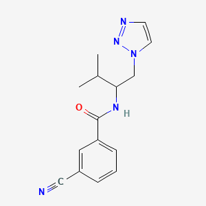 molecular formula C15H17N5O B2534598 3-cyano-N-(3-methyl-1-(1H-1,2,3-triazol-1-yl)butan-2-yl)benzamide CAS No. 2034334-17-1