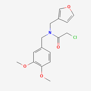 molecular formula C16H18ClNO4 B2534611 2-Chloro-N-[(3,4-dimethoxyphenyl)methyl]-N-(furan-3-ylmethyl)acetamide CAS No. 2411261-88-4