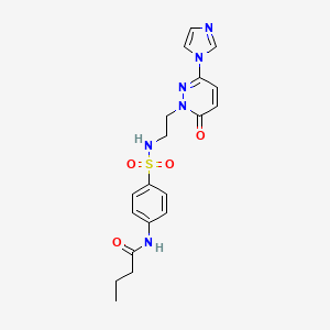 molecular formula C19H22N6O4S B2534615 N-(4-(N-(2-(3-(1H-咪唑-1-基)-6-氧代哒嗪-1(6H)-基)乙基)磺酰胺)苯基)丁酰胺 CAS No. 1396863-75-4