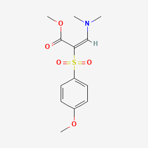 molecular formula C13H17NO5S B2534632 methyl (2E)-3-(dimethylamino)-2-[(4-methoxyphenyl)sulfonyl]acrylate CAS No. 1785853-92-0