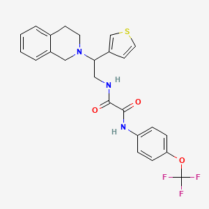 molecular formula C24H22F3N3O3S B2534649 N1-(2-(3,4-二氢异喹啉-2(1H)-基)-2-(噻吩-3-基)乙基)-N2-(4-(三氟甲氧基)苯基)草酰胺 CAS No. 955257-29-1