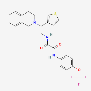 molecular formula C24H22F3N3O3S B2534649 N-[2-(1,2,3,4-tetrahydroisoquinolin-2-yl)-2-(thiophen-3-yl)ethyl]-N'-[4-(trifluoromethoxy)phenyl]ethanediamide CAS No. 955257-29-1