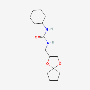 molecular formula C15H26N2O3 B2534660 1-(1,4-Dioxaspiro[4.4]nonan-2-ylmethyl)-3-cyclohexylurea CAS No. 899733-92-7