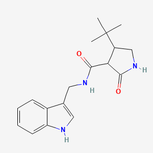 molecular formula C18H23N3O2 B2534661 4-tert-butyl-N-[(1H-indol-3-yl)methyl]-2-oxopyrrolidine-3-carboxamide CAS No. 2097895-74-2