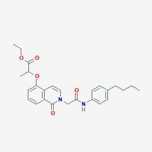 molecular formula C26H30N2O5 B2534669 Ethyl 2-[(2-{[(4-butylphenyl)carbamoyl]methyl}-1-oxo-1,2-dihydroisoquinolin-5-yl)oxy]propanoate CAS No. 868224-46-8