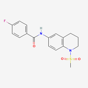molecular formula C17H17FN2O3S B2534684 4-fluoro-N-(1-methylsulfonyl-3,4-dihydro-2H-quinolin-6-yl)benzamide CAS No. 899945-65-4