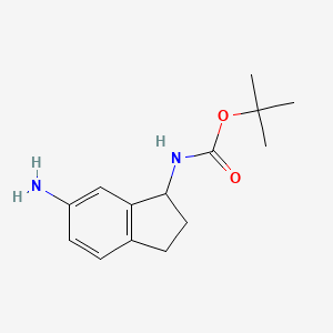 molecular formula C14H20N2O2 B2534700 (6-Aminoindan-1-yl)carbamic acid tert-butyl ester CAS No. 371981-83-8