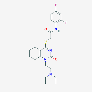 2-((1-(2-(diethylamino)ethyl)-2-oxo-1,2,5,6,7,8-hexahydroquinazolin-4-yl)thio)-N-(2,4-difluorophenyl)acetamide
