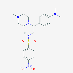 molecular formula C21H29N5O4S B2534720 N-(2-(4-(二甲氨基)苯基)-2-(4-甲基哌嗪-1-基)乙基)-4-硝基苯磺酰胺 CAS No. 897620-29-0