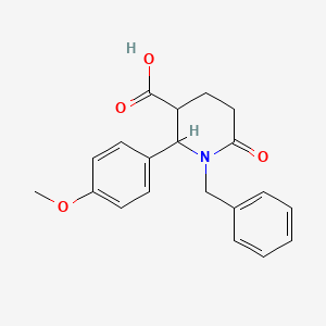 1-Benzyl-2-(4-methoxyphenyl)-6-oxo-3-piperidinecarboxylic acid