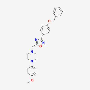 molecular formula C27H28N4O3 B2534758 1-({3-[4-(Benzyloxy)phenyl]-1,2,4-oxadiazol-5-yl}methyl)-4-(4-methoxyphenyl)piperazine CAS No. 1252928-45-2
