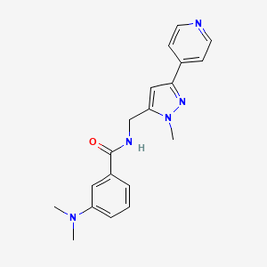 3-(Dimethylamino)-N-[(2-methyl-5-pyridin-4-ylpyrazol-3-yl)methyl]benzamide