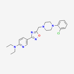 molecular formula C22H27ClN6O B2534770 5-(5-((4-(2-chlorophenyl)piperazin-1-yl)methyl)-1,2,4-oxadiazol-3-yl)-N,N-diethylpyridin-2-amine CAS No. 1251618-59-3