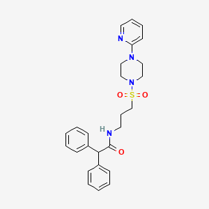 2,2-diphenyl-N-(3-((4-(pyridin-2-yl)piperazin-1-yl)sulfonyl)propyl)acetamide